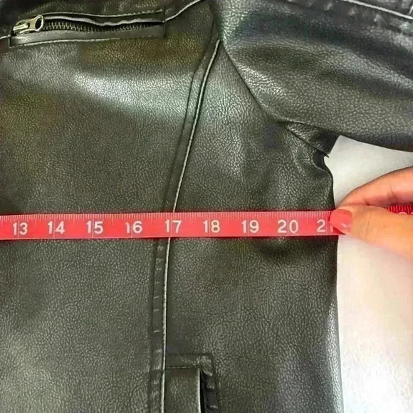 Guess Men Black Faux Leather Double Zip Hooded Coat Moto Bomber Jacket Size S - Picture 16 of 16